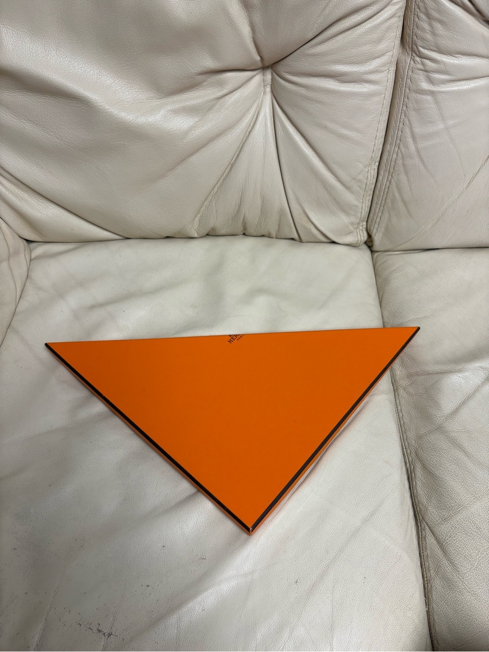 HERMES Triangle Scarf Empty Gift Box Orange